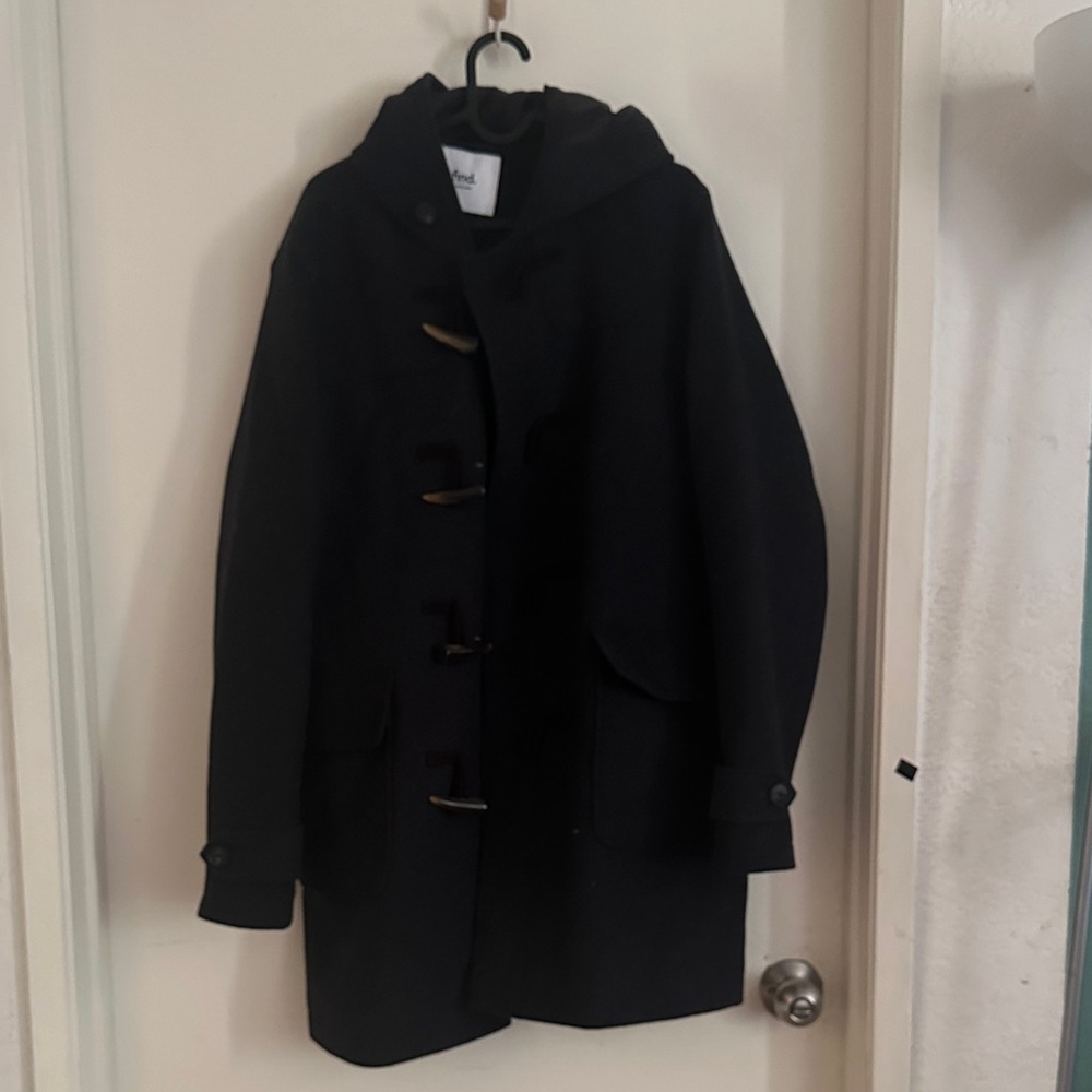 Men's Black Hooded Coat